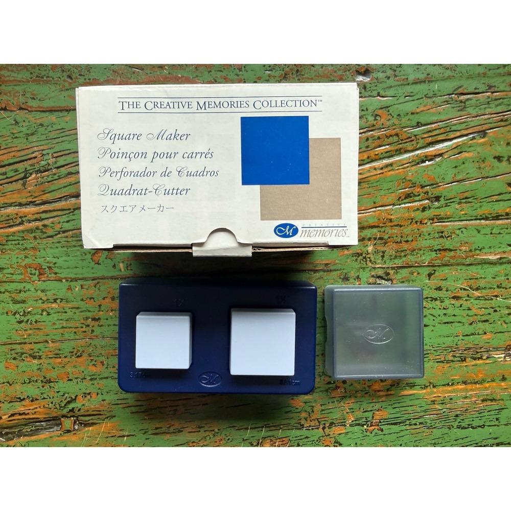 Creative Memories Square Maker Paper Punch 1.25" & 1.5" Shapes Scrapbooking